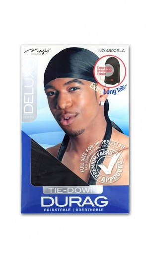 MAGIC BM Expandable Deluxe Tie-Down DuRag Black, Sareya Beauty supply store in calgary Alberta Canada